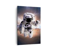 Cuadro Sobre Lienzo 80x120cm Cuadros Pared Astronauta Tierra espacio Wall Art