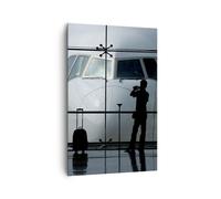 Cuadro Sobre Lienzo 80x120cm Cuadros Pared Avión Aeropuerto Passangers Wall Art
