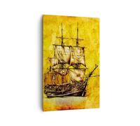 Cuadro Sobre Lienzo 80x120cm Cuadros Pared Barco pirata océano tesoro Wall Art