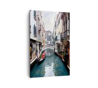 Cuadros Decoracion Salon Barco puente turismo venecia Lienzos decorativos 80x120cm Cuadro Sobre Lienzo Moderno Vertical Dormitorio Cuadros Pared Imágenes Wall Art Prints Decor Grande PA80x120-2157