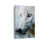 Cuadro Sobre Lienzo 80x120cm Cuadros Pared Blanco El Lobo Imagen Wall Art Prints