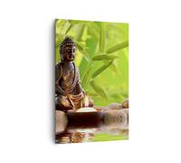 Cuadro Sobre Lienzo 80x120cm Cuadros Pared Budismo Feng Shui Spa bambú Wall Art