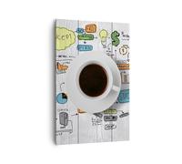 Cuadro Sobre Lienzo 80x120cm Cuadros Pared Café mañana taza desayuno Wall Art