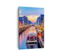 Cuadro Sobre Lienzo 80x120cm Cuadros Pared Canal Grande Tarde Wall Art Prints