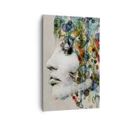 Cuadro Sobre Lienzo 80x120cm Cuadros Pared cara mujer Wall Art Prints Decor