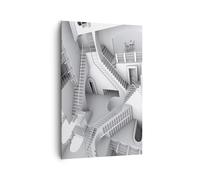 Cuadro Sobre Lienzo 80x120cm Cuadros Pared Ciencia Ilusión Escaleras Wall Art
