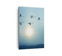 Cuadro Sobre Lienzo 80x120cm Cuadros Pared cigüeña pájaro naturaleza Wall Art