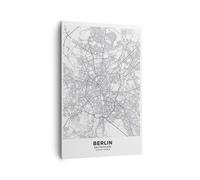 Cuadro Sobre Lienzo 80x120cm Cuadros Pared Ciudad Mapa Berlín Wall Art Prints
