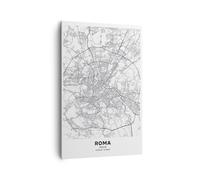 Cuadro Sobre Lienzo 80x120cm Cuadros Pared Ciudad Mapa Roma Wall Art Prints