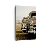 Cuadro Sobre Lienzo 80x120cm Cuadros Pared Coche viejo campo Wall Art Prints