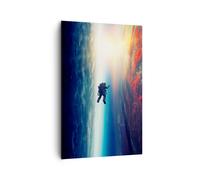 Cuadro Sobre Lienzo 80x120cm Cuadros Pared Cosmos astronauta planeta Wall Art