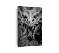 Cuadro Sobre Lienzo 80x120cm Cuadros Pared Dragón criatura escalas Wall Art