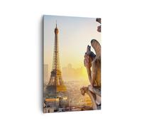 Cuadro Sobre Lienzo 80x120cm Cuadros Pared Gárgolas Torre Eiffel Wall Art Prints