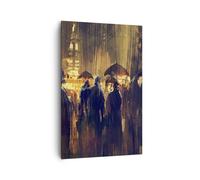Cuadro Sobre Lienzo 80x120cm Cuadros Pared gente lluvia entonces Wall Art Prints