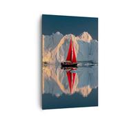 Cuadro Sobre Lienzo 80x120cm Cuadros Pared Glaciar Océano Groenlandia Wall Art