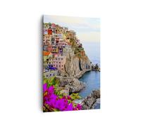 Cuadro Sobre Lienzo 80x120cm Cuadros Pared Italia costa roca paisaje Wall Art