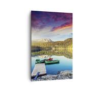 Cuadro Sobre Lienzo 80x120cm Cuadros Pared lago montañas agua Wall Art Prints