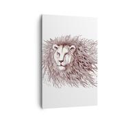 Cuadro Sobre Lienzo 80x120cm Cuadros Pared León rey fauna piel Wall Art Prints