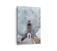 Cuadro Sobre Lienzo 80x120cm Cuadros Pared Linterna Mar Tormenta Wall Art Prints