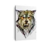 Cuadro Sobre Lienzo 80x120cm Cuadros Pared lobo animal bosque Wall Art Prints