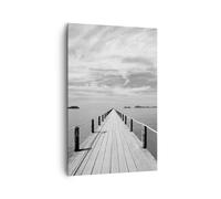 Cuadro Sobre Lienzo 80x120cm Cuadros Pared Madera Puente Mar Wall Art Prints