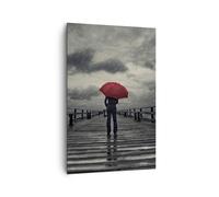 Cuadro Sobre Lienzo 80x120cm Cuadros Pared mar puente tormenta Wall Art Prints