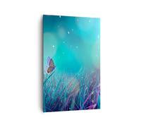 Cuadro Sobre Lienzo 80x120cm Cuadros Pared mariposa prado flor Wall Art Prints