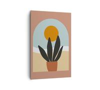 Cuadro Sobre Lienzo 80x120cm Cuadros Pared Minimalista Ventana Flor Wall Art