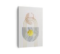 Cuadro Sobre Lienzo 80x120cm Cuadros Pared moderno dorado abstracto Wall Art