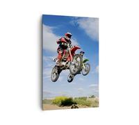 Cuadro Sobre Lienzo 80x120cm Cuadros Pared Moto jinete cielo Wall Art Prints