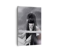 Cuadro Sobre Lienzo 80x120cm Cuadros Pared Mujer agresión espada Wall Art Prints