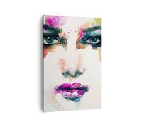 Cuadro Sobre Lienzo 80x120cm Cuadros Pared Mujer cara cosmética Wall Art Prints
