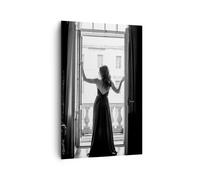 Cuadro Sobre Lienzo 80x120cm Cuadros Pared Mujer Ventana Balcón Wall Art Prints