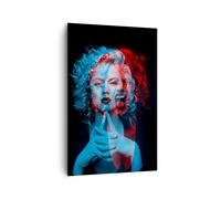 Cuadro Sobre Lienzo 80x120cm Cuadros Pared Negro Mujer Emociones Wall Art Prints