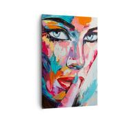 Cuadro Sobre Lienzo 80x120cm Cuadros Pared niña cara Wall Art Prints Decor