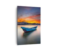Cuadro Sobre Lienzo 80x120cm Cuadros Pared Oeste El Sol Barco Wall Art Prints