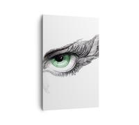 Cuadro Sobre Lienzo 80x120cm Cuadros Pared Ojo pluma bosquejo humana Wall Art