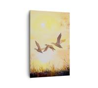 Cuadro Sobre Lienzo 80x120cm Cuadros Pared pájaro naturaleza agua Wall Art