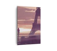 Cuadro Sobre Lienzo 80x120cm Cuadros Pared Paris ciudad noche Wall Art Prints