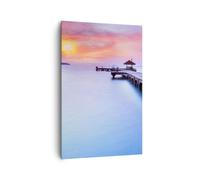 Cuadro Sobre Lienzo 80x120cm Cuadros Pared Playa agua mar vacaciones Wall Art