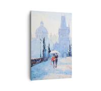 Cuadro Sobre Lienzo 80x120cm Cuadros Pared puente ciudad praga Wall Art Prints