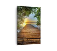Cuadro Sobre Lienzo 80x120cm Cuadros Pared puente lago Wall Art Prints Decor