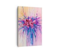 Cuadro Sobre Lienzo 80x120cm Cuadros Pared Ramo Flores Rosas Wall Art Prints