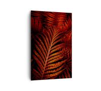Cuadro Sobre Lienzo 80x120cm Cuadros Pared rojo hojas palmeras Wall Art Prints