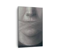 Cuadro Sobre Lienzo 80x120cm Cuadros Pared Símbolo Boca Discurso Wall Art Prints