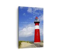 Cuadro Sobre Lienzo 80x120cm Cuadros Pared Torre faro océano orilla Wall Art