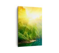Cuadro Sobre Lienzo 80x120cm Cuadros Pared Trópicos árboles río Wall Art Prints