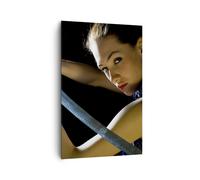 Cuadro Sobre Lienzo 80x120cm Cuadros Pared Valiente hembra metal espada Wall Art