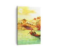 Cuadro Sobre Lienzo 80x120cm Cuadros Pared Venecia góndola Wall Art Prints Decor