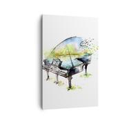 Cuadro Sobre Lienzo 80x120cm Cuadros Piano la naturaleza la música la elegancia